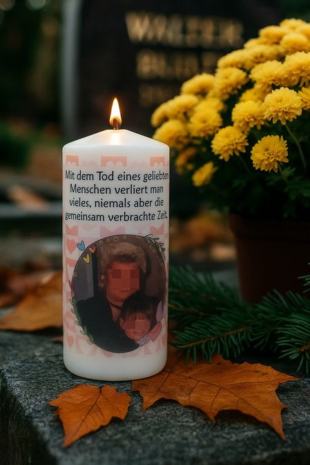 Trauerkerze mit Foto