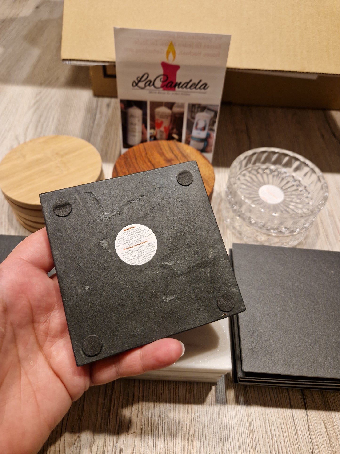 Kerzenteller aus Marmor