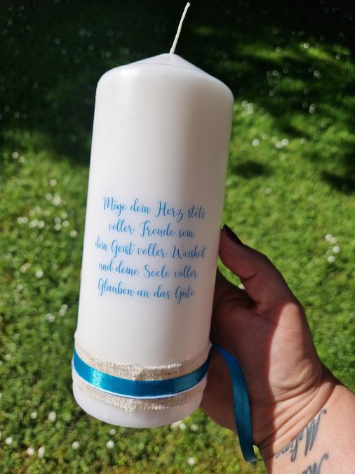 Taufkerze inkl. Rückseite