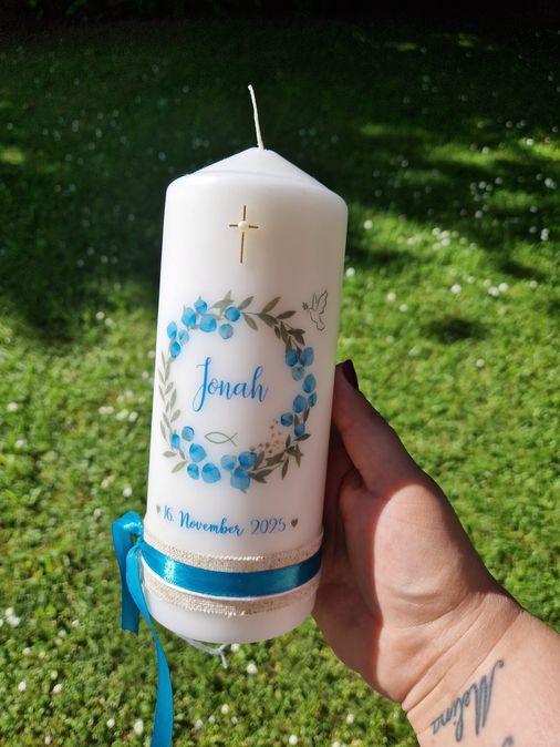 Taufkerze inkl. Rückseite