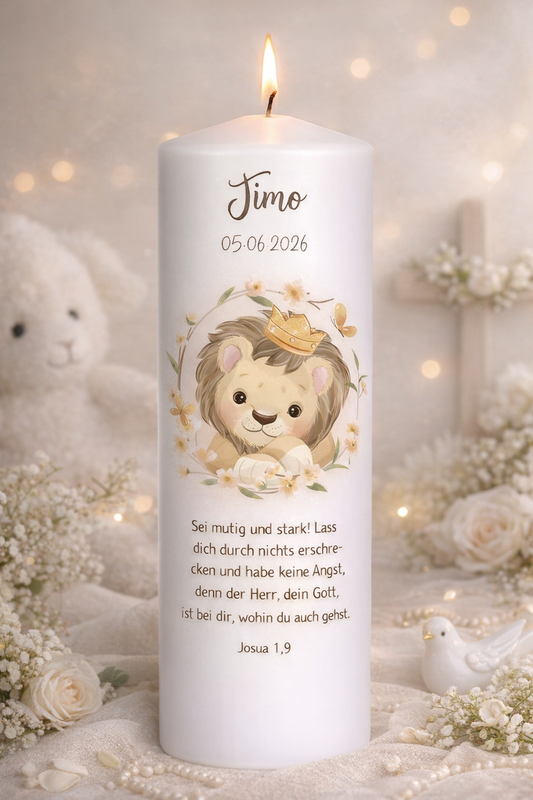 Taufkerze Löwe