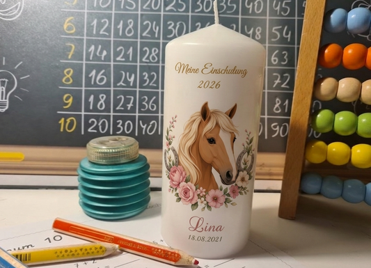Einschulungskerze Pferd