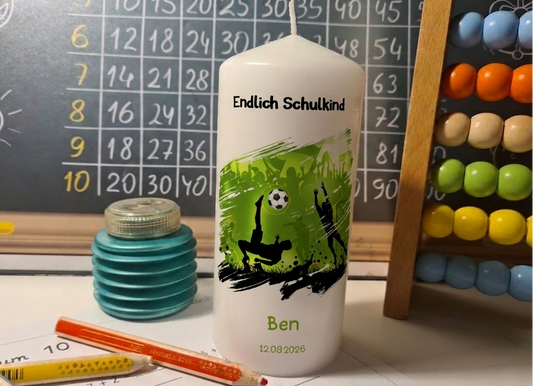 Einschulungskerze Fußball