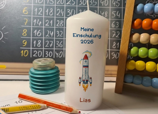 Einschulungskerze Rakete