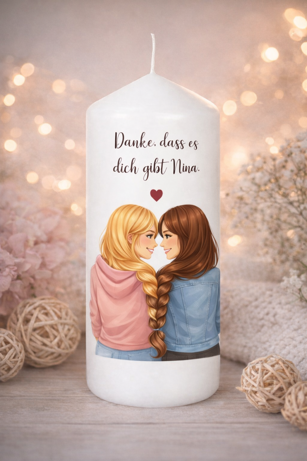 Kerze Freundin "Danke"