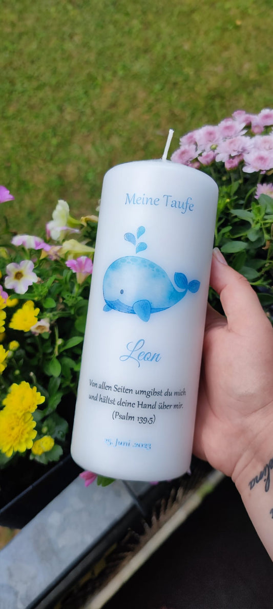 Taufkerze Wal 1