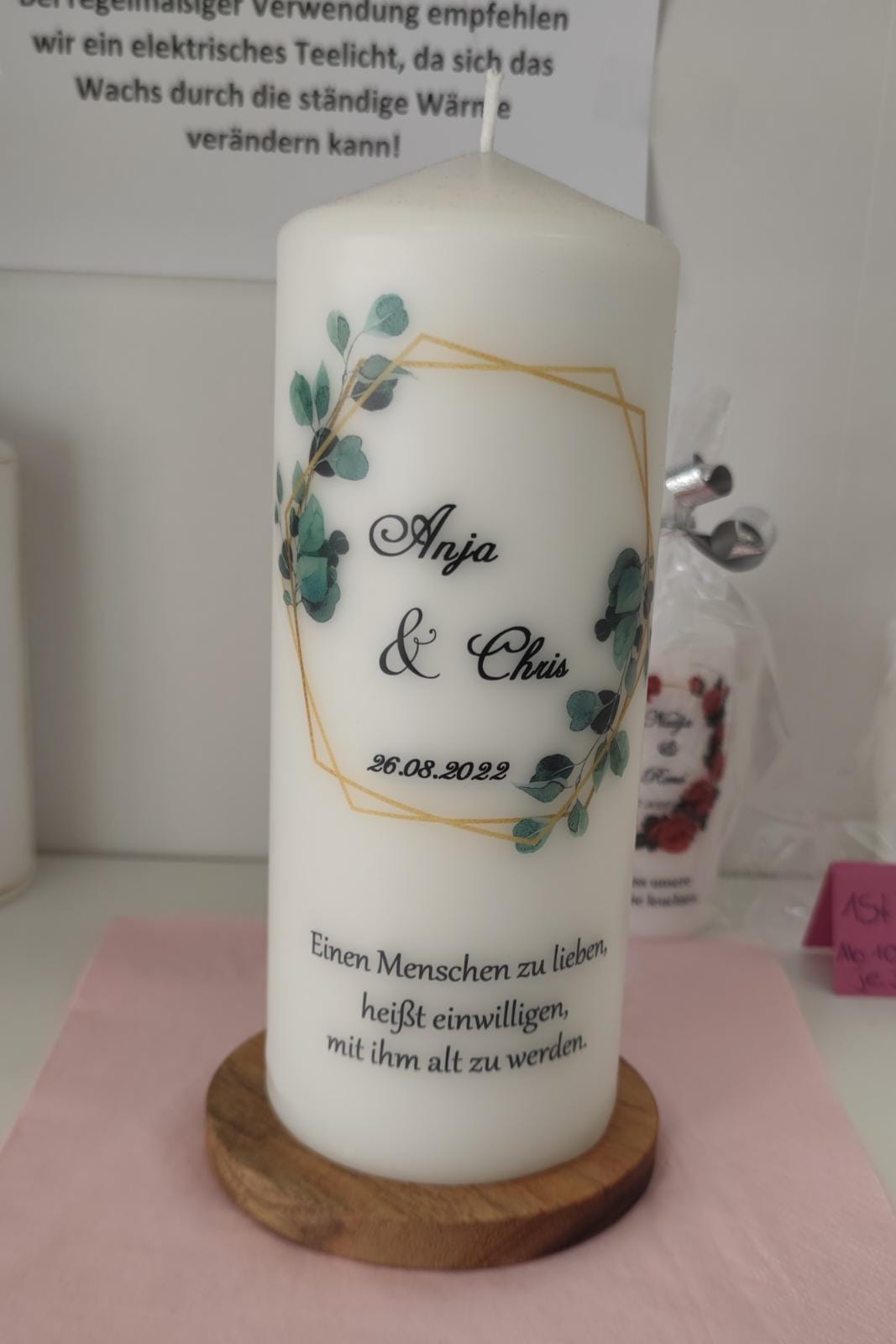 Kerzenteller aus Akazienholz