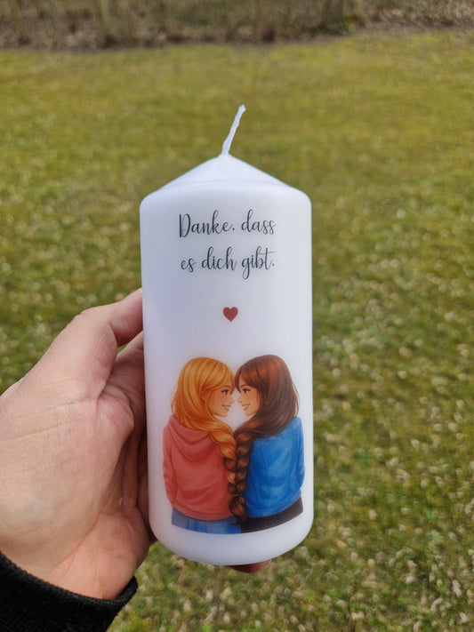 Kerze Freundin "Danke"