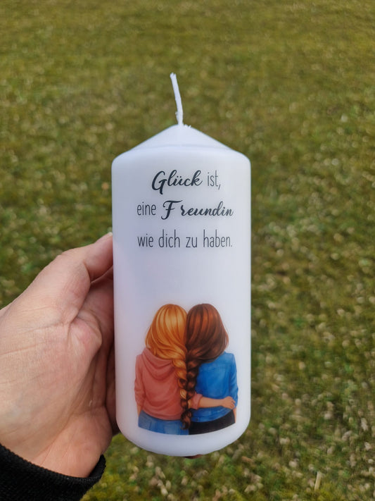Kerze Freundin "Glück ist"