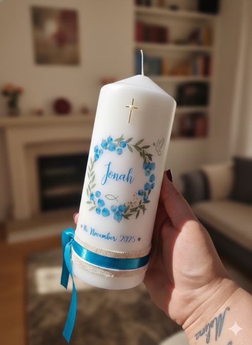 Taufkerze inkl. Rückseite