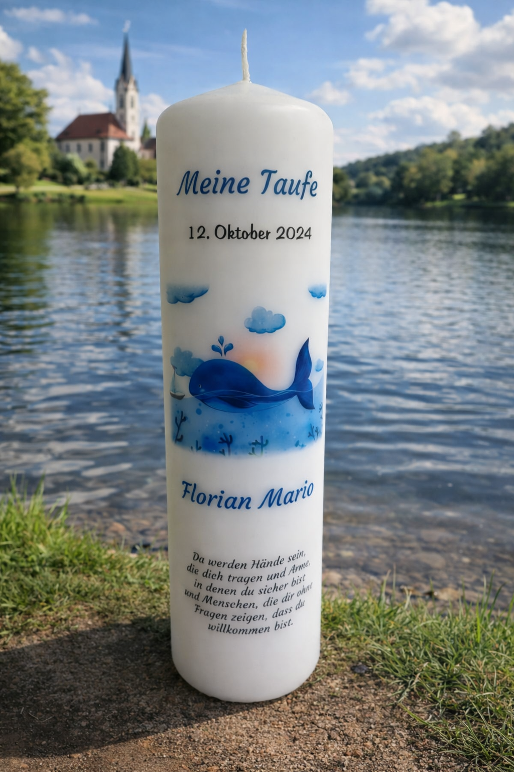 Taufkerze Wal 2
