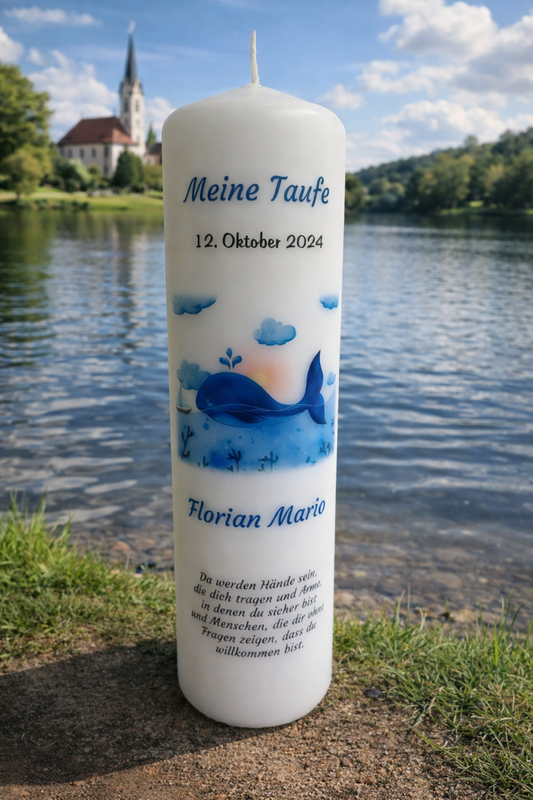 Taufkerze Wal 2