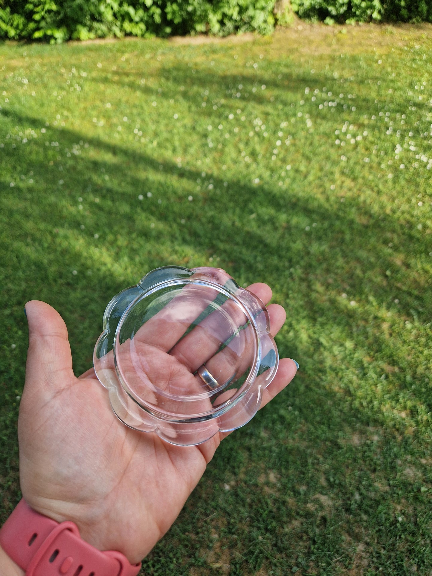Kerzenteller Blume aus Glas