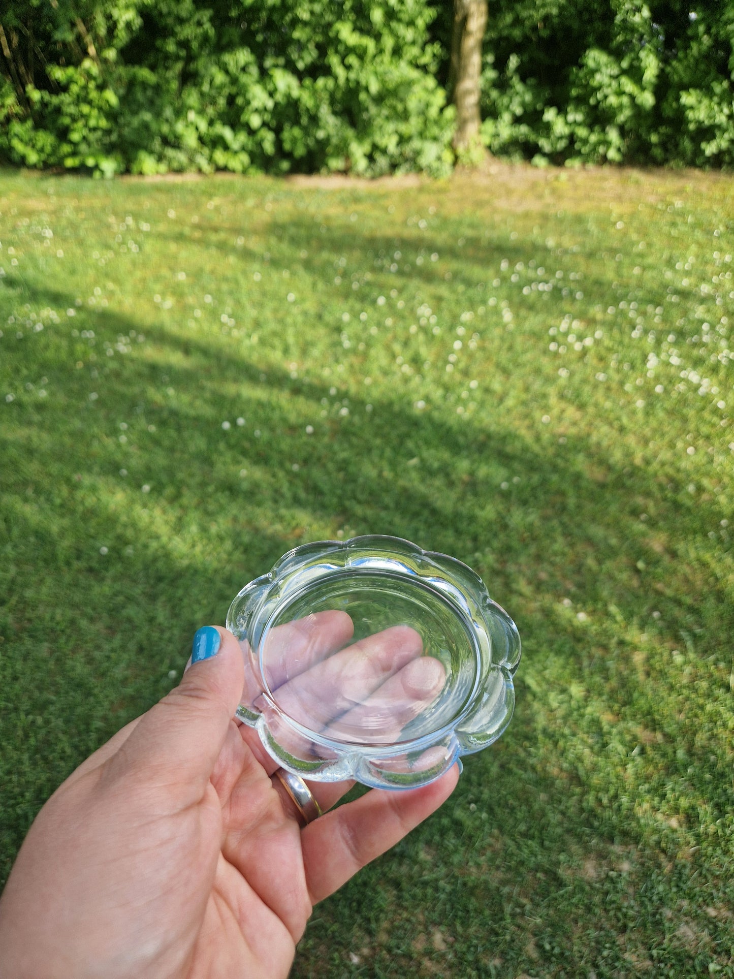 Kerzenteller Blume aus Glas
