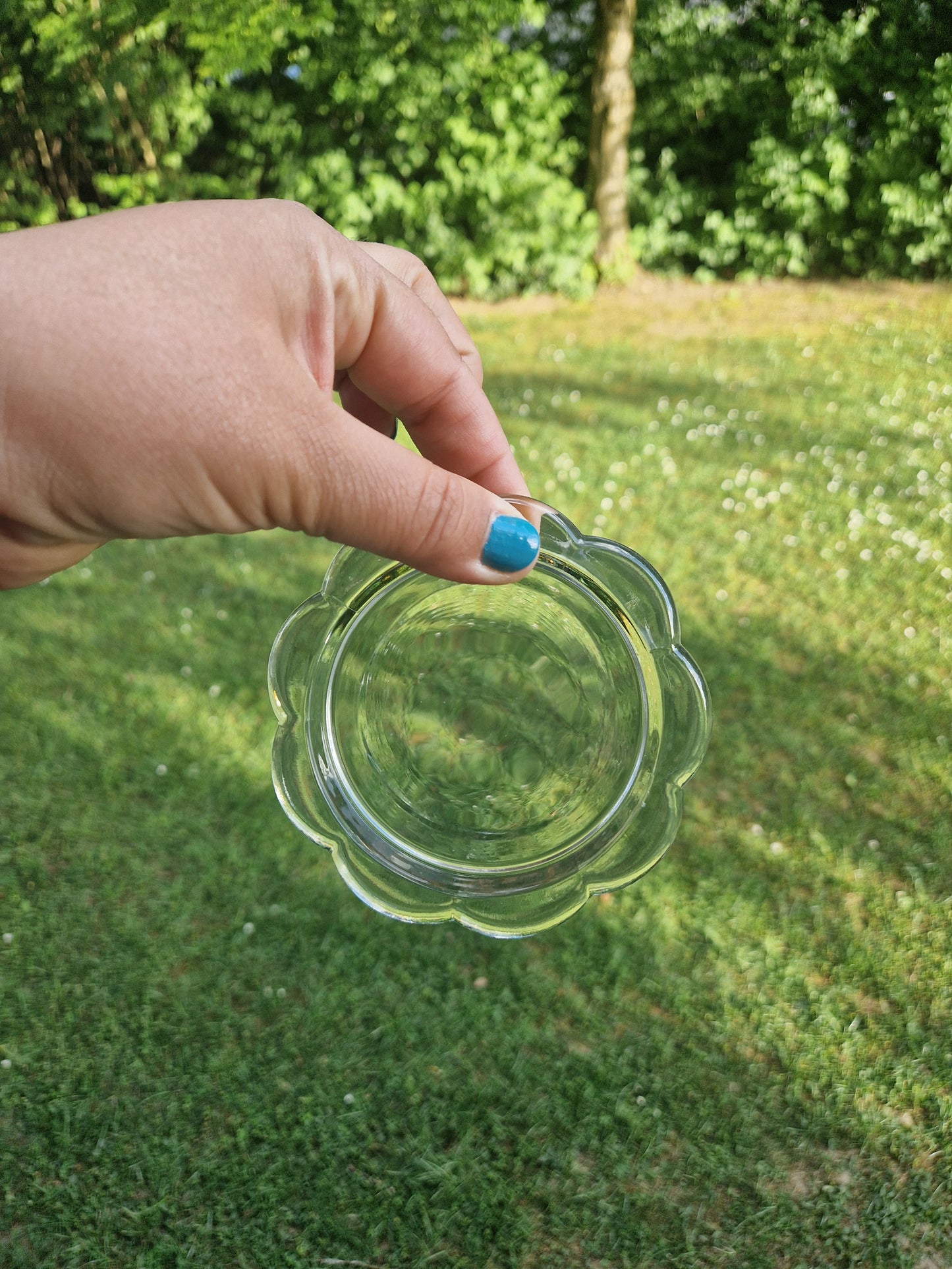 Kerzenteller Blume aus Glas
