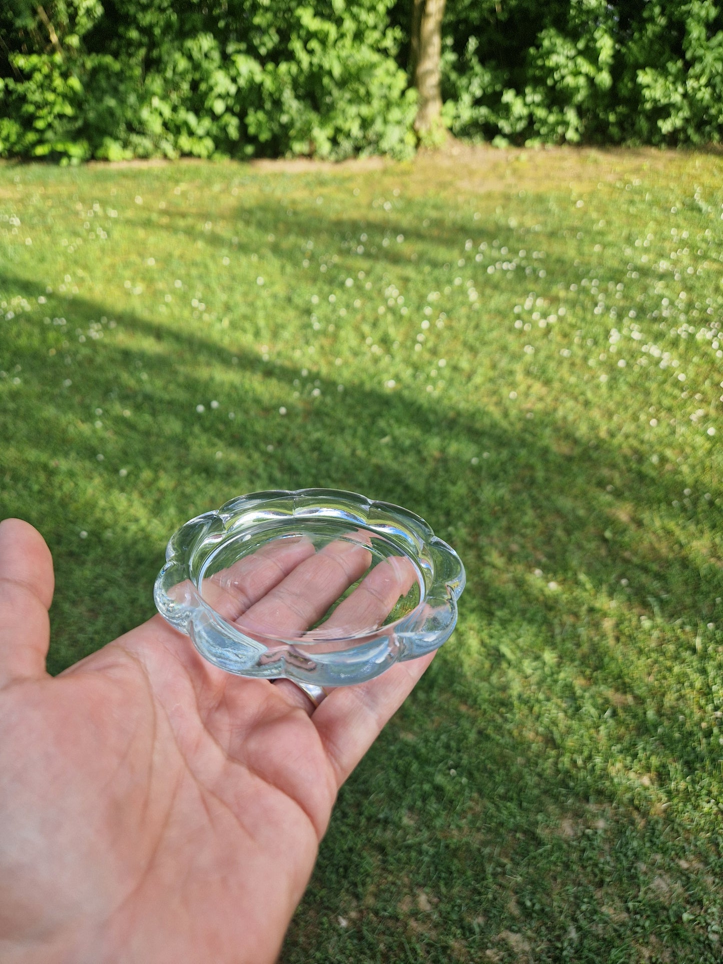 Kerzenteller Blume aus Glas