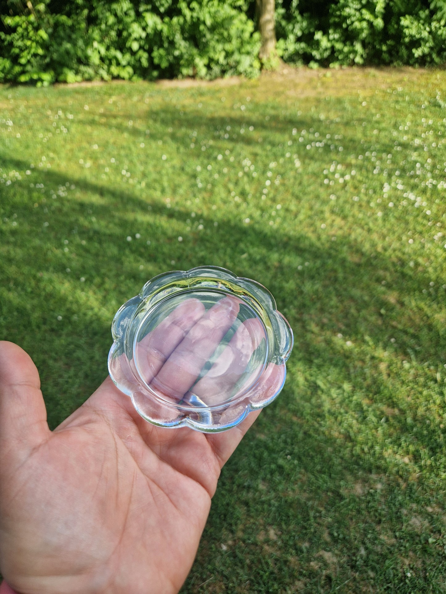 Kerzenteller Blume aus Glas
